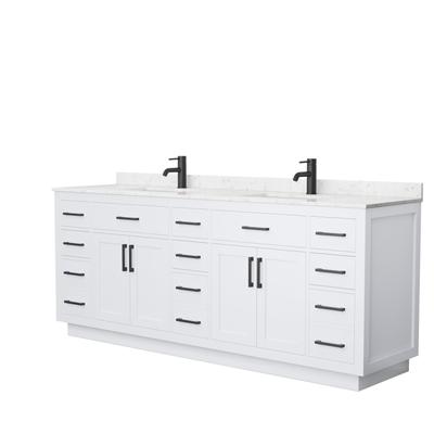 Beckett TK 84-inch Double Vanity, Cultured Marble Top