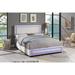 Upholstered Queen Size Platform Bed with LED Lights, Storage Bed with 4 Drawers, Fabric