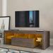LED TV Stand Brown Storage Cabinet Side Cabinet Fits TVs up to 55" - 51.18" x 13.78" x 17.72"