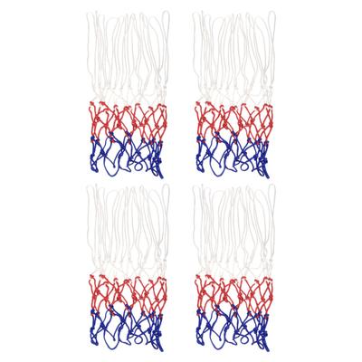 4Pcs 18.5" PP Basketball Hoop Net Replacement Outdoor, White Red Blue