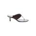 Ann Marino Mule/Clog: Brown Print Shoes - Women's Size 10 - Open Toe