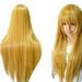 SUCS 80CM Long Straight Cosplay Wig Multicolor Heat Resistant Full Wigs YE