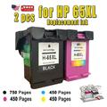 65XL Ink for HP HP 65XL 65 Ink Cartridge Deskjet 2600 2622 2652 3755 ENVY 5052 5000 Officejet 5055 Printer Ink Replacement with Chip - 2 Pack (1 Black 1 Tri-Color)