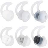 Adhiper QC20 Replacement Noise Cancelling Double Flange Silicone Earbuds Compatible for Boses QuietControl 30 QC20 QC20i QC30 Soundsport Free SIE2 IE2 IE3 Wireless Headphones (White)