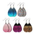 WIRESTER 5 Pairs Animal Teardrop Waterdrop Earring Hook Earrings Fashion Drop Dangle Women Jewelry - Colorful Sparkles Glitter & Glitter Leopard