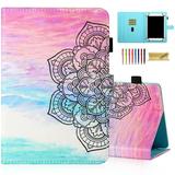 Dteck Universal 7 inch Tablet Case 7.0 inch Tablet Cute Cover Wallet Stand Flip Case for Samsung Galaxy Tab/Fire 7/HD 7/Oasis/Onn/Lenovo/Dragon Touch/MatrixPad/Android Tablet 7 Inch Colorful Mandala