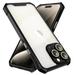 Decase Clear Phone Case for Apple iPhone 13 Pro Max Hard Acrylic Soft TPU Bumper Shockproof Transparent Cover with Camera Lens Protector Protector Anti-Yellowing Ultra Slim Case Cover Black