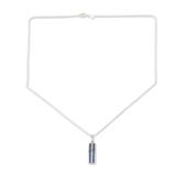 'Artisan Crafted Rhodium-Plated Sapphire Pendant Necklace'