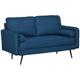 HOMCOM 143cm 2 Seater Sofa for Living Room, Modern Fabric Couch with Back Cushions and Pillows, Loveseat Sofa Settee for Bedroom and Home Office, Blue