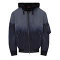 DIESEL J-COMMON BLUE GREY HOODED BOMBER JACKET