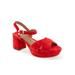 Wide Width Women's Cosmos Dressy Sandal by Aerosoles in Red Suede (Size 7 1/2 W)