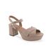 Wide Width Women's Cosmos Dressy Sandal by Aerosoles in Nude Leather (Size 9 W)