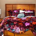 Anthropologie Bedding | Anthropologie Watercolor Floral Velvet Queen Quilt | Color: Blue/Pink | Size: Queen