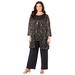Plus Size Women's Luna Lace 3-Piece Pant Set by Catherines in Black Gold (Size 18 W)