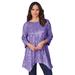 Plus Size Women's Handkerchief-Hem Sequin Tunic by Roaman's in Vintage Lavender (Size 34/36)