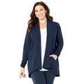 Plus Size Women's Relaxed Stretch Crepe Blazer by Catherines in Navy (Size 6X)