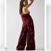Free People Pants & Jumpsuits | Free People Burgundy Mimi Embroidered Top And Wide Leg Pant Set | Color: Pink/Red | Size: 2