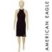 American Eagle Outfitters Dresses | American Eagle Ribbed Split Hem Halter Tank Dress | Color: Black | Size: Xs