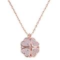 Kate Spade Jewelry | Kate Spade Rose Gold Something Sparkly Crystal Clover Heart Necklace | Color: Gold/Pink | Size: Os