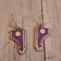 Converse Jewelry | Lavender Converse Style Silver Tone Earrings 925s Sterling Post | Color: Black/Silver | Size: Os