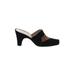 Charles Jourdan Mule/Clog: Black Solid Shoes - Women's Size 7 - Almond Toe