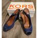 Michael Kors Shoes | Michael Kors Leigh Wedge Heels Blue Suede W/ Box Size 9.5 M | Color: Blue | Size: 9.5