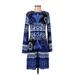 INC International Concepts Cocktail Dress: Blue Baroque Print Dresses - Women's Size Small