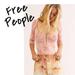 Free People Tops | Free People Rory Three-Quarter Length Sleeve Rib Knit Henley Top Peach-Pink Sz S | Color: Orange/Pink | Size: S