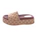 Gucci Shoes | Gucci Canvas Gg Monogram Angelina Platform Slide Sandals In Eu 39.5 | Color: Tan | Size: 9