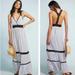 Anthropologie Dresses | Anthropologie Lilka Jaluit Striped Maxi Dress Crochet Lace Racerback Straps M | Color: Black/White | Size: M