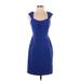 Forever 21 Contemporary Cocktail Dress - Sheath Scoop Neck Sleeveless: Blue Solid Dresses - Women's Size X-Small