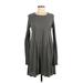 Stateside Casual Dress - A-Line: Gray Solid Dresses - Women's Size Medium