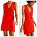 Madewell Dresses | Madewell Texture & Thread Crosshatch Red Side-Tie Dress Cotton Blend Size Medium | Color: Red | Size: M