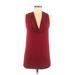 Sweet Pea by Stacy Frati Sleeveless Blouse: Burgundy Tops - Women's Size Medium