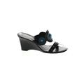 Franco Sarto Mule/Clog: Slide Wedge Casual Black Print Shoes - Women's Size 8 1/2 - Open Toe