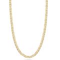 Miabella Solid 18K Gold Over Sterling Silver Italian 3mm, 4mm, 6mm Diamond-Cut Flat Mariner Link Chain Necklace for Women Men, 16-30 Inch 925 Italy (26, 3mm)