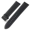 QPDRNC Nylon Canvas Watch band For Omega Seamaster Diver 300 For Rolex For Seiko SKX For Tissot，For Longines Leather 19mm 20mm 21mm 22mm Watch Strap (Color : Black white, Size : 22mm Silver buckle)