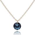 MaeMae Jewelry Birthstone Crystal Necklace, Swarovski Crystal Gemstone, 14k Gold-Filled and Sterling Silver Chain 16-18”, Blue Topaz December, Gold, blue topaz - december