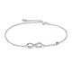 Infinity Ankle Bracelet for Women, 925 Sterling Silver Charm Adjustable Anklet 9+2'' (Simulated Blue Zircon)