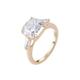 Gualiy Rings for Women in Yellow Gold, Engagement Rings Marriage Rings with Polygon Shape Moissanite Ring Size H 1/2-X 1/2