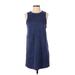 Zara Casual Dress - Shift High Neck Sleeveless: Blue Print Dresses - Women's Size Small