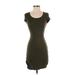 iris Casual Dress - Bodycon Scoop Neck Short sleeves: Green Print Dresses - Women's Size Small