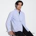 Men's Oxford Striped Slim-Fit Long-Sleeve Shirt | Blue | XS | UNIQLO US