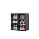 MUDAZIA 6pcs Shoe Box | Black Hard Plastic Stackable Shoe Storage Box - Shoe Organizer Containers with Lids and Magnetic Door for Women/Men | Fit up to UK Size 12.5 (BLACK)