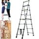 Home Ladder 7 Step Ladder Aluminium Heavy Duty Telescopic Stepladder Indoor Folding Stepladder Max 150kg Capacity