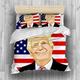 INDREAM Funny Pictures Duvet Cover Donald Trump Bedding Set for Bedroom Decoration,Single/Double/King Size Bed Sets 3/4 Pieces(1 Duvet Cover with 2 Pillow Shams or Sheet) (Single-3PCS,D)