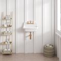 ELLAI 24-in Wall Mounted High Back Utility Sink Ceramic Farmhouse Laundry Sink Bathroom Sink in White | 15 H x 24 W x 17 D in | Wayfair WML-2417