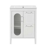 Tandoori 24" Bathroom Vanity w/ Sink, Cabinet Wood in Brown/White | 33.3 H x 24.1 W x 18.4 D in | Wayfair XLL1207-45