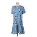 Halogen Casual Dress - DropWaist: Blue Print Dresses - Women's Size Small