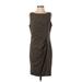 Calvin Klein Cocktail Dress - Sheath: Brown Solid Dresses - Women's Size P